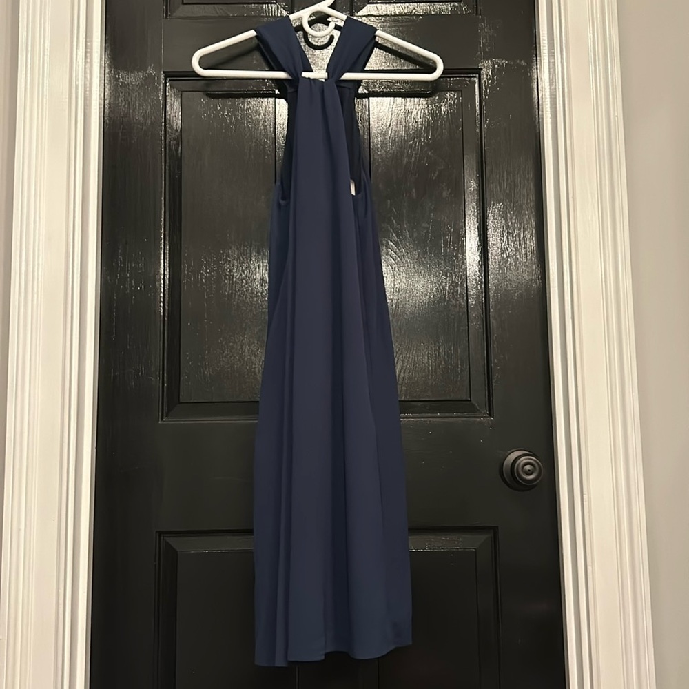 J.NNA Navy Cross Neck Midi Dress Size Small